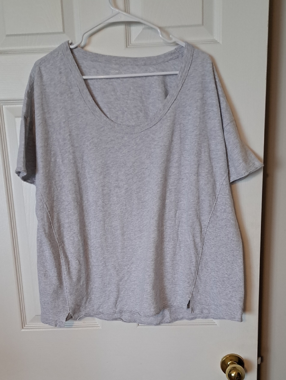 aerie Light Gray Scoop Neck Short Sleeve Tee
